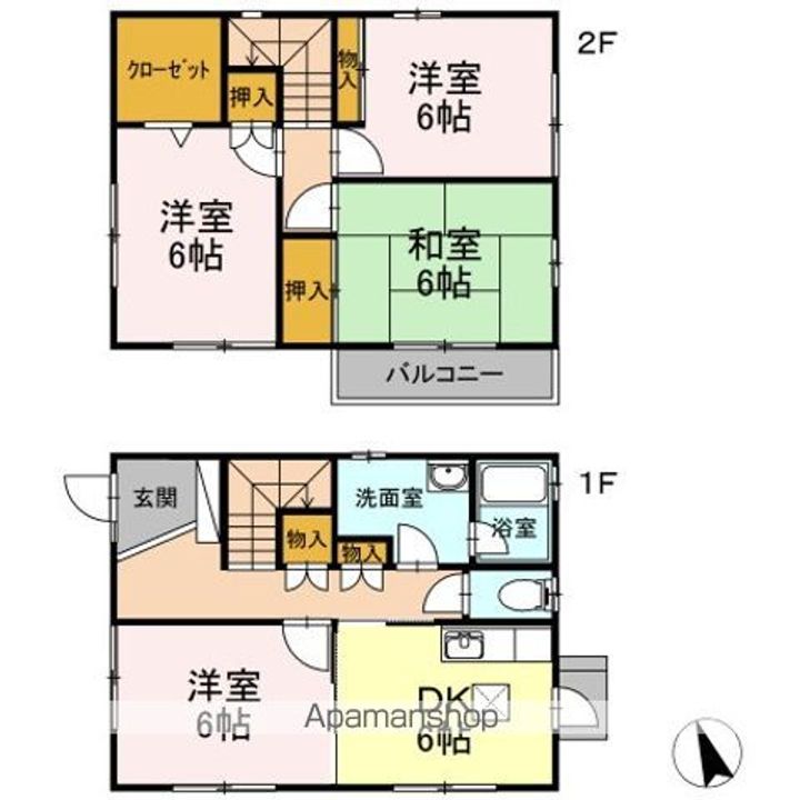 愛知県名古屋市名東区大針2丁目(一戸建)の賃貸物件の間取り