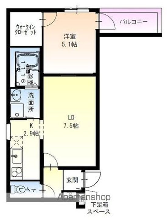 フジパレス日根野駅南Ⅱ番館102号室の間取り