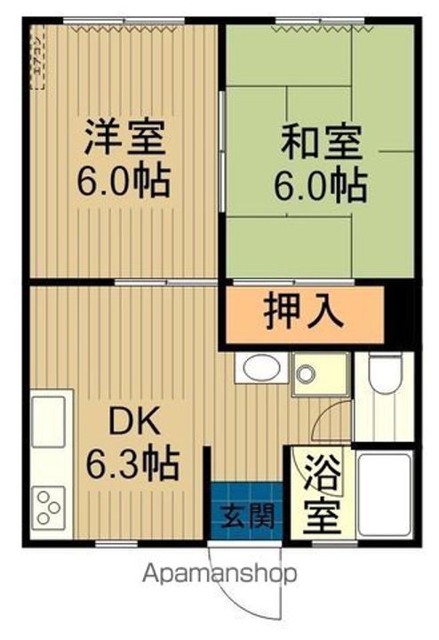 ハイム1.5百槻102の間取り