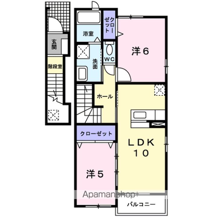 東京都立川市砂川町6丁目の賃貸アパートの間取り