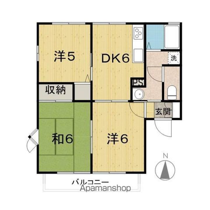 レトアタウン弐番館201の間取り