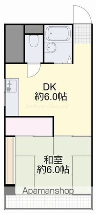 岡山県岡山市北区表町3丁目の賃貸マンションの間取り