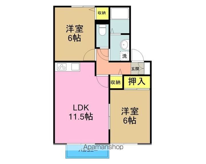セジュールME諏訪C棟203の間取り