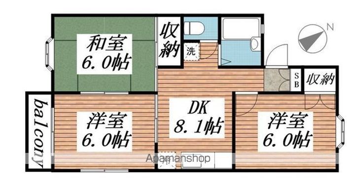 わかしおハイツB棟の間取り