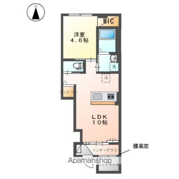 東京都日野市神明1丁目の賃貸アパートの間取り