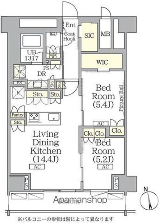 東京都新宿区東五軒町の賃貸マンション603の間取り