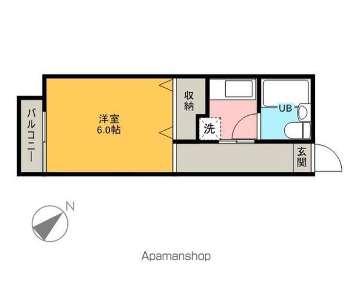 東京都日野市神明1丁目の賃貸アパートの間取り
