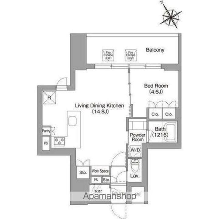 バウスフラッツ蔵前の間取り