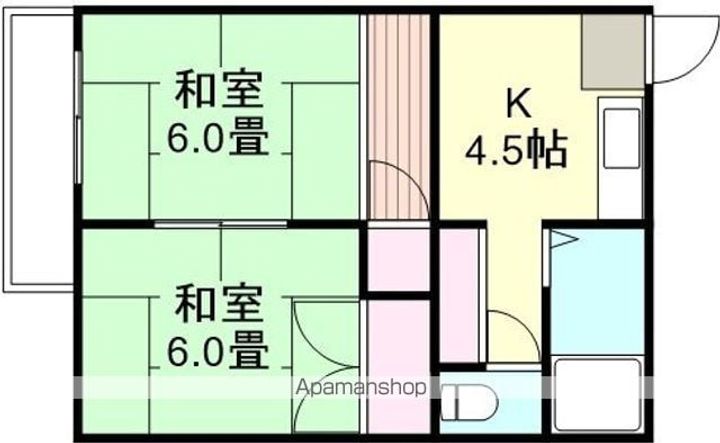 岡山県倉敷市亀山の賃貸アパートの間取り