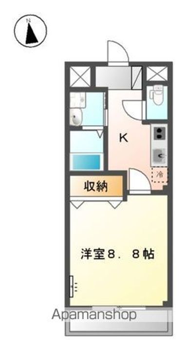 岐阜県岐阜市長良の賃貸アパートの間取り