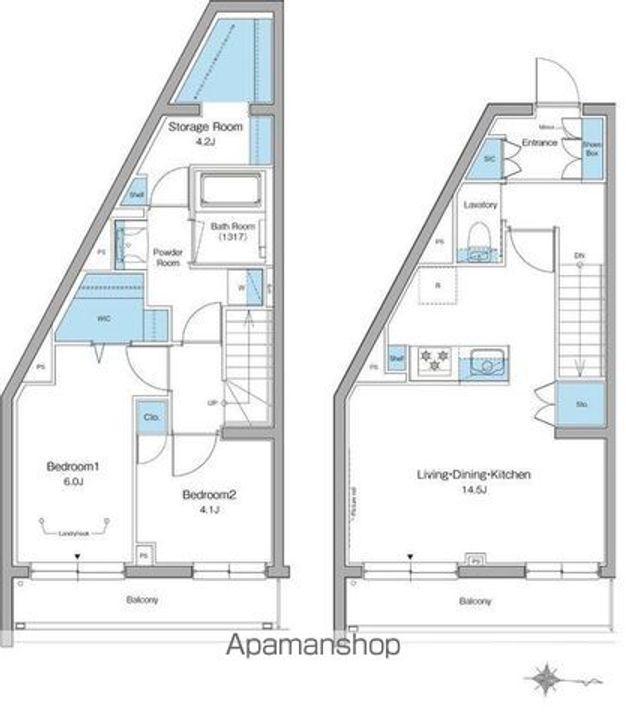 東京都杉並区永福3丁目の賃貸マンションの間取り