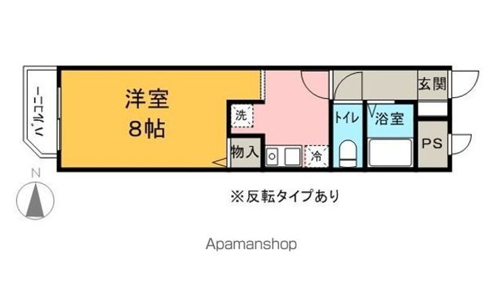 長野県松本市中央1丁目の賃貸マンションの間取り