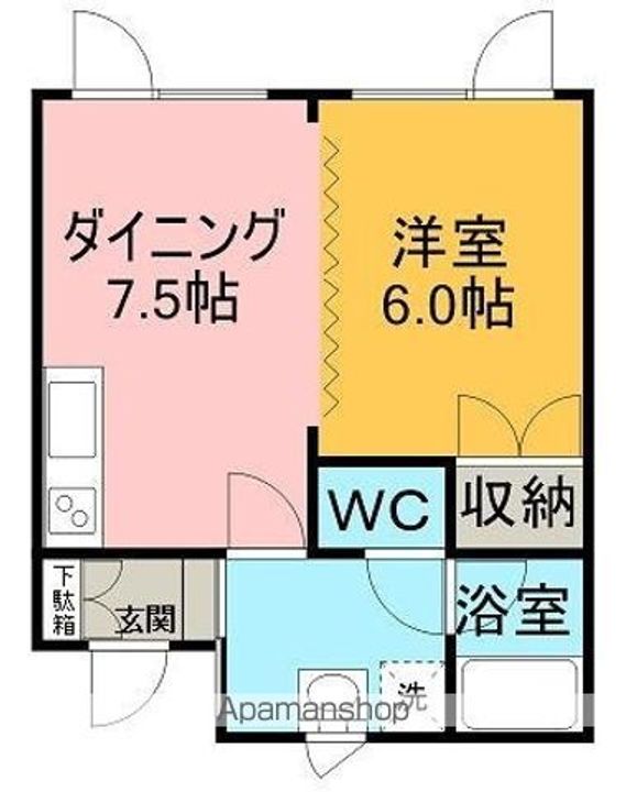 北海道網走市北九条西5丁目の賃貸アパートの間取り