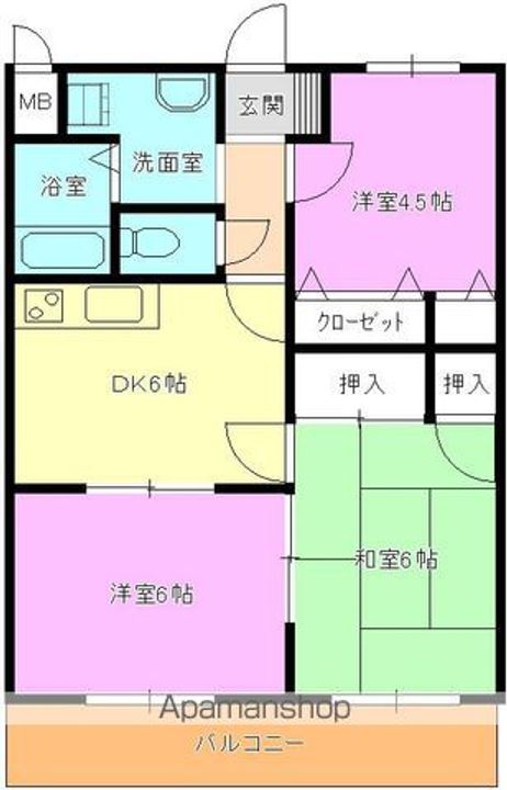 ウィンズコートA棟101の間取り