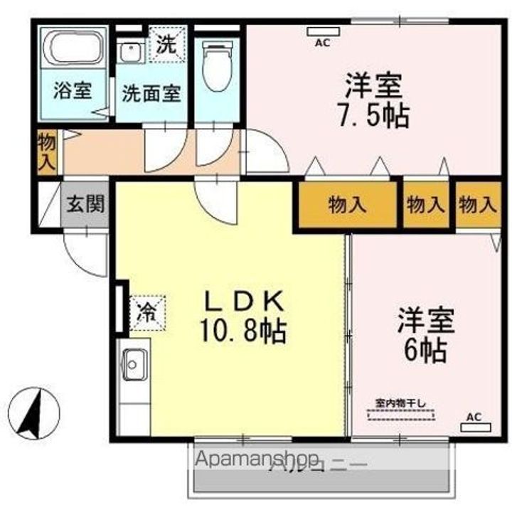 クニーズコート B棟の間取り