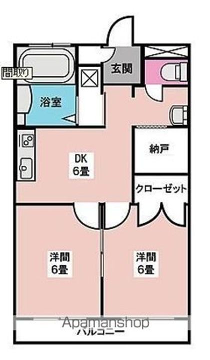 群馬県太田市岩松町の賃貸マンションの間取り