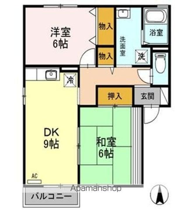 香川県高松市伏石町の賃貸アパートの間取り