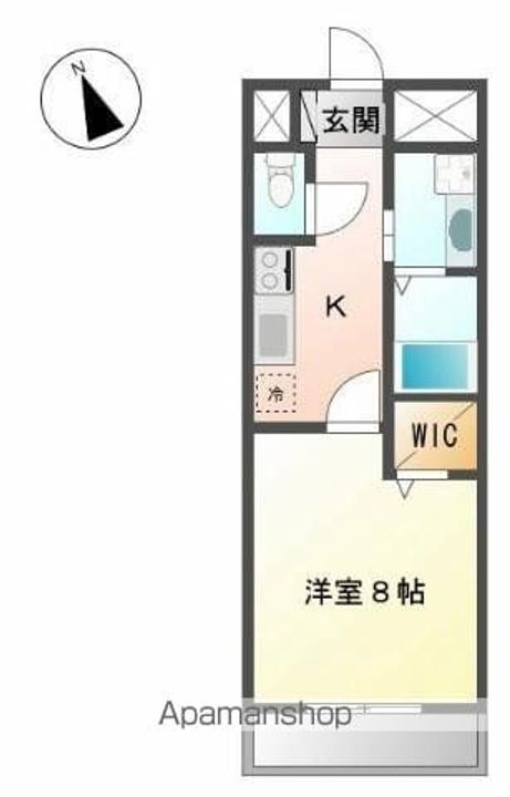 香川県高松市上福岡町の賃貸アパートの間取り