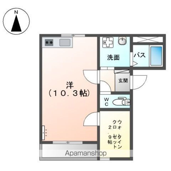 岐阜県岐阜市太郎丸の賃貸アパートの間取り