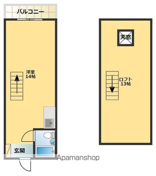 徳島県徳島市八万町大野の賃貸アパートの間取り