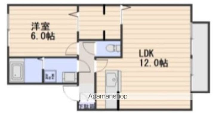 岡山県岡山市南区福田の賃貸アパートの間取り