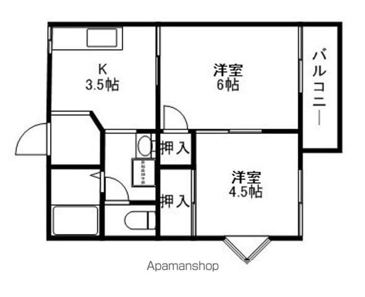 滋賀県大津市本丸町の賃貸アパートの間取り