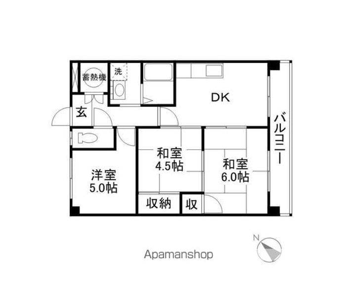 滋賀県野洲市西河原の賃貸マンションの間取り
