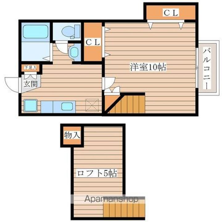 宮城県仙台市青葉区下愛子字観音の賃貸アパートの間取り