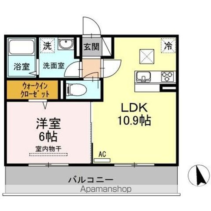 香川県高松市林町の賃貸アパートの間取り