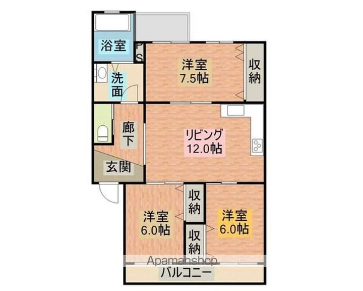 ラフォーネ呉竹301.の間取り