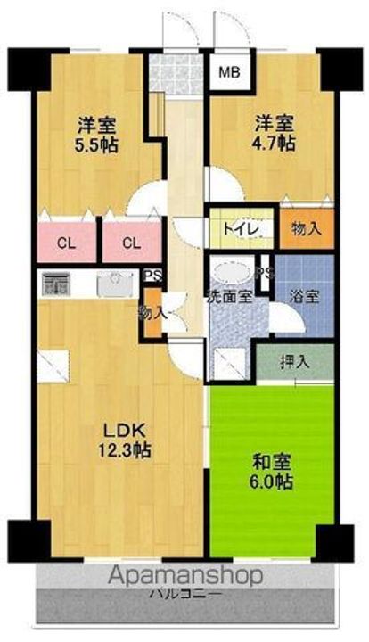 エクセラン三郷の間取り