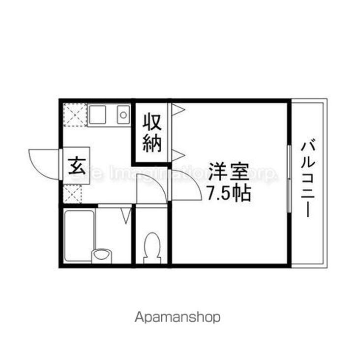 滋賀県長浜市八幡中山町の賃貸アパート102の間取り