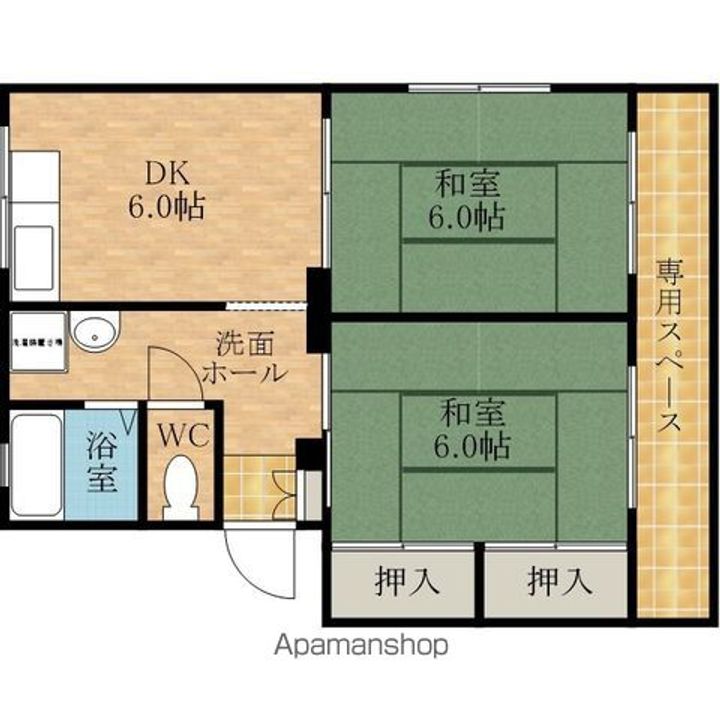 大阪府岸和田市小松里町の賃貸アパートの間取り