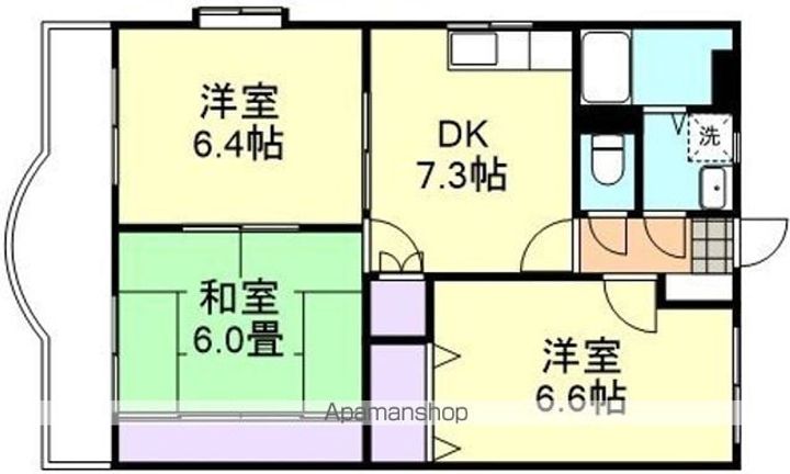 岡山県総社市総社3丁目の賃貸マンションの間取り