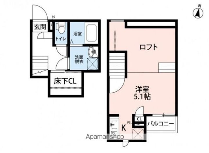 埼玉県春日部市米島の賃貸アパートの間取り