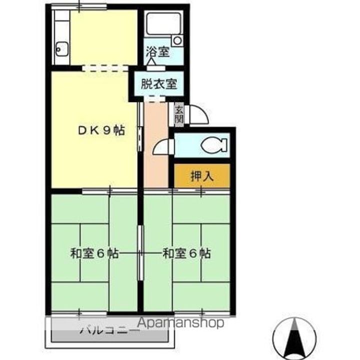 愛知県春日井市下条町2丁目の賃貸アパートの間取り