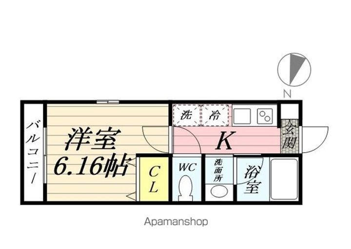神奈川県川崎市川崎区京町1丁目の賃貸マンションの間取り