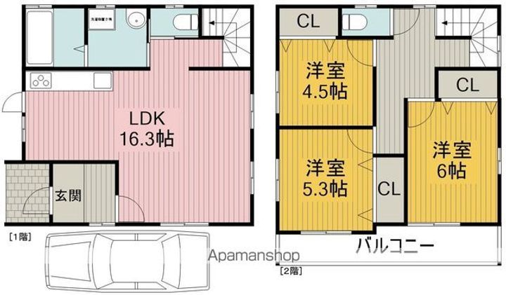 大阪府豊中市中桜塚3丁目(一戸建)の賃貸物件の間取り