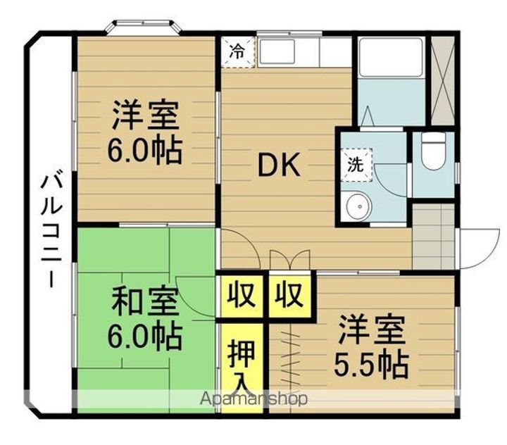 ピースフルハイツ301の間取り
