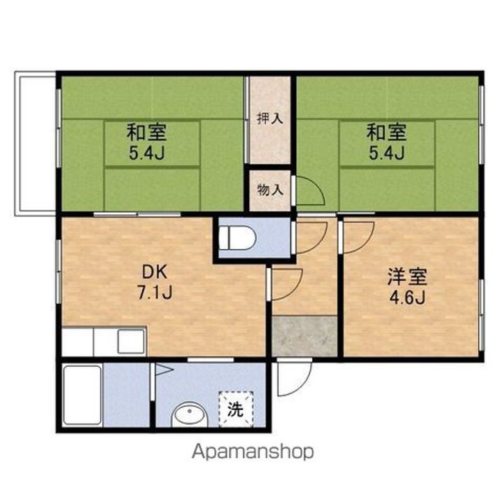 大阪府阪南市鳥取中の賃貸アパートの間取り