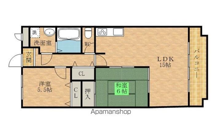 大阪府泉大津市東助松町1丁目の賃貸マンションの間取り