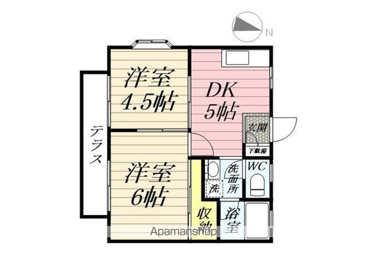 神奈川県横浜市港南区東永谷3丁目の賃貸アパートの間取り