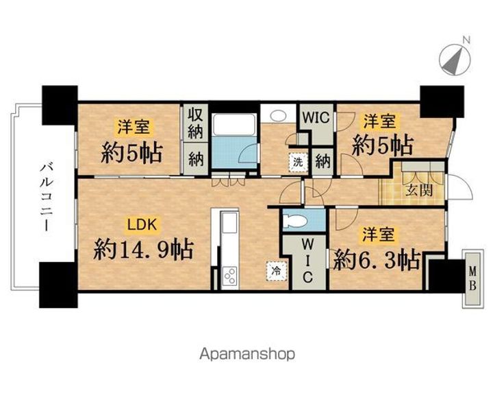 東京都八王子市子安町1丁目の賃貸マンションの間取り