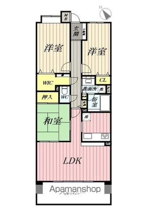 埼玉県八潮市大瀬4丁目の賃貸マンションの間取り