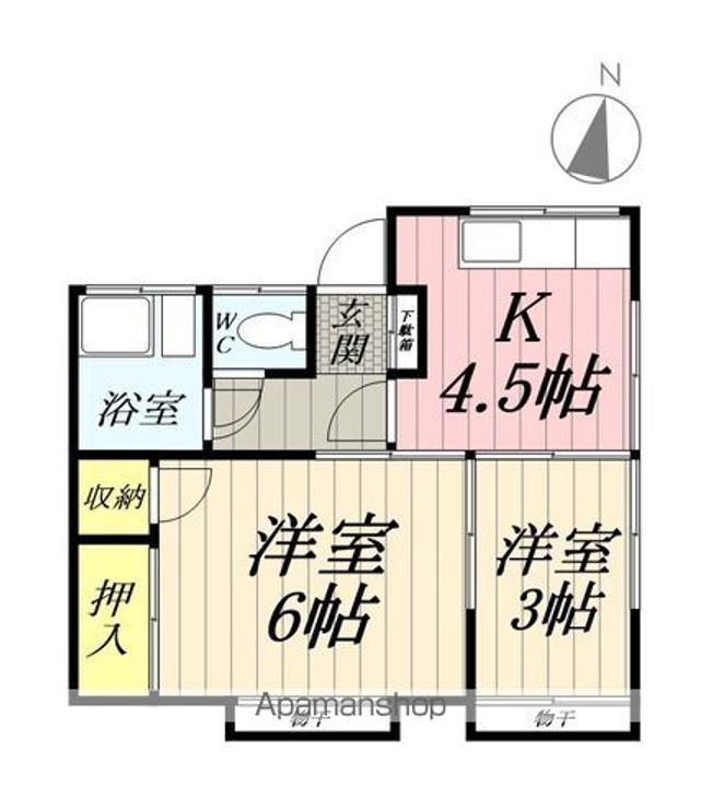 埼玉県三郷市戸ケ崎2丁目の賃貸アパートの間取り