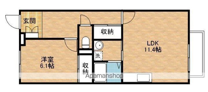 滋賀県東近江市大森町の賃貸アパートの間取り