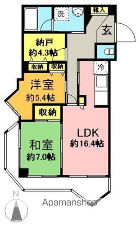 東京都杉並区和泉2丁目の賃貸マンションの間取り
