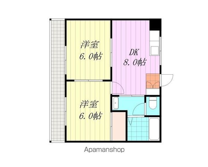 ヴィラ・アンソレイエ朝生田302の間取り