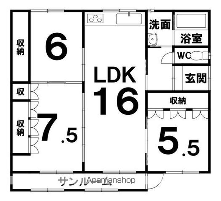 北海道帯広市西十九条南4丁目(一戸建)の賃貸物件戸建ての間取り