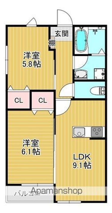 LEAF津福駅南の間取り